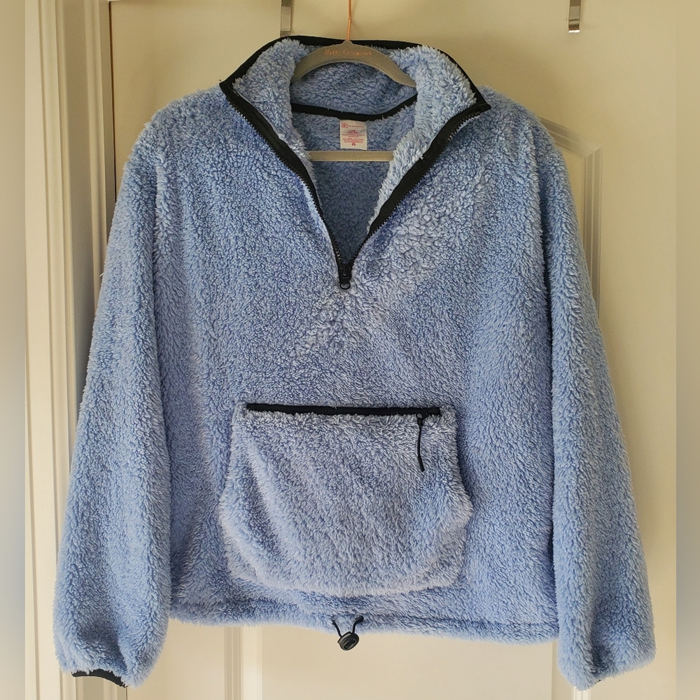 Blue Fleece Pullover Jacket
